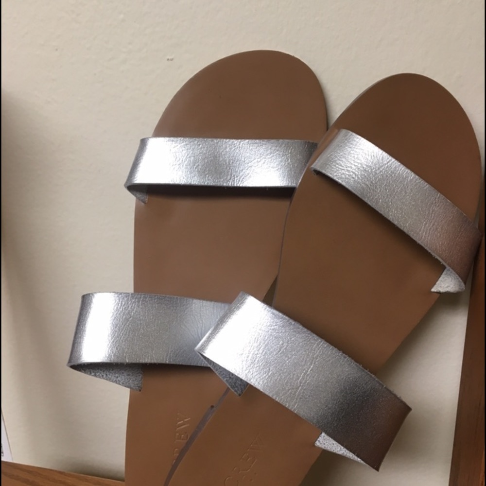 Metallic JCREW Slip-On Sandals